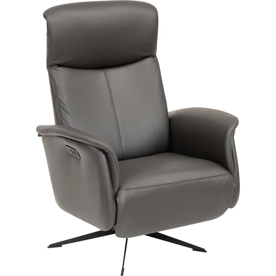 Relaxsessel Noel Anthrazit Echtleder T 88 B 78 H 106 cm - Möbel Konfigurator: Traummöbel individuell zusammenstellen
