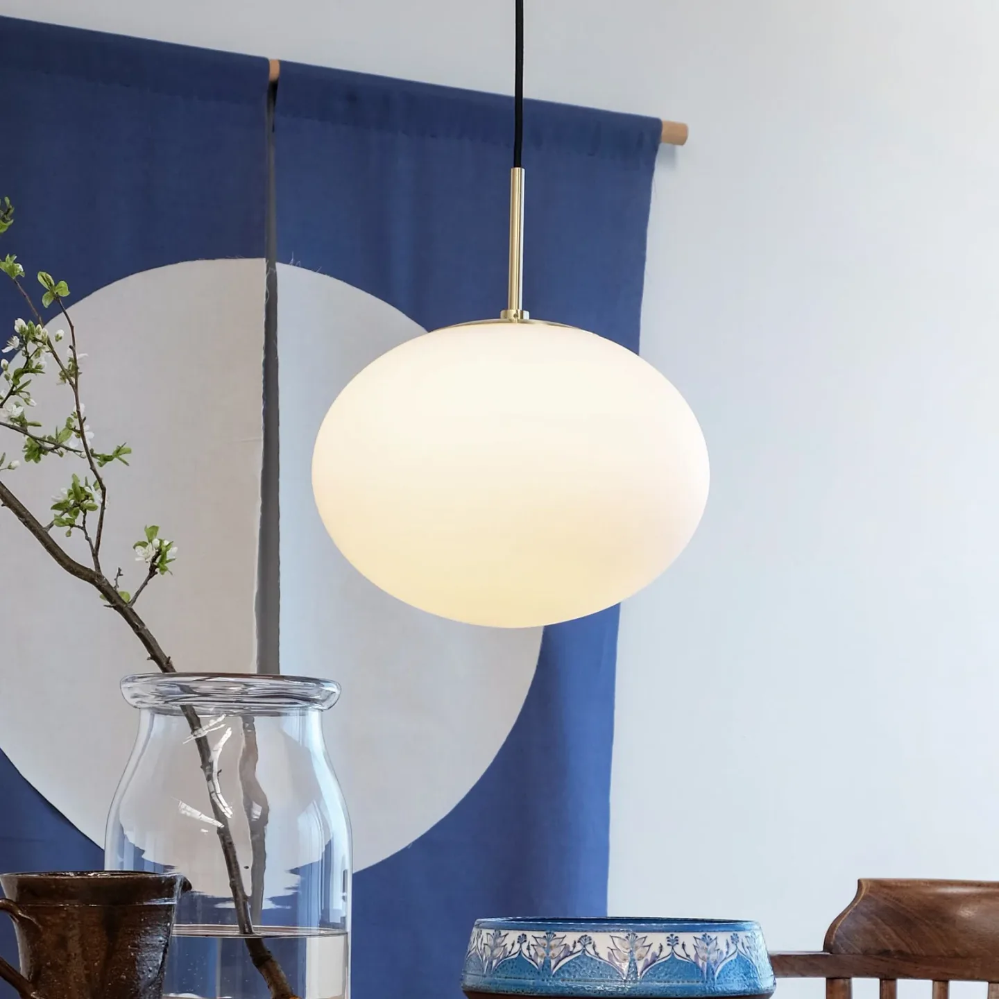 Princess Pendel Opal/Brass - Dyberg Larsen - Stue - Design - Glas - Med skærm