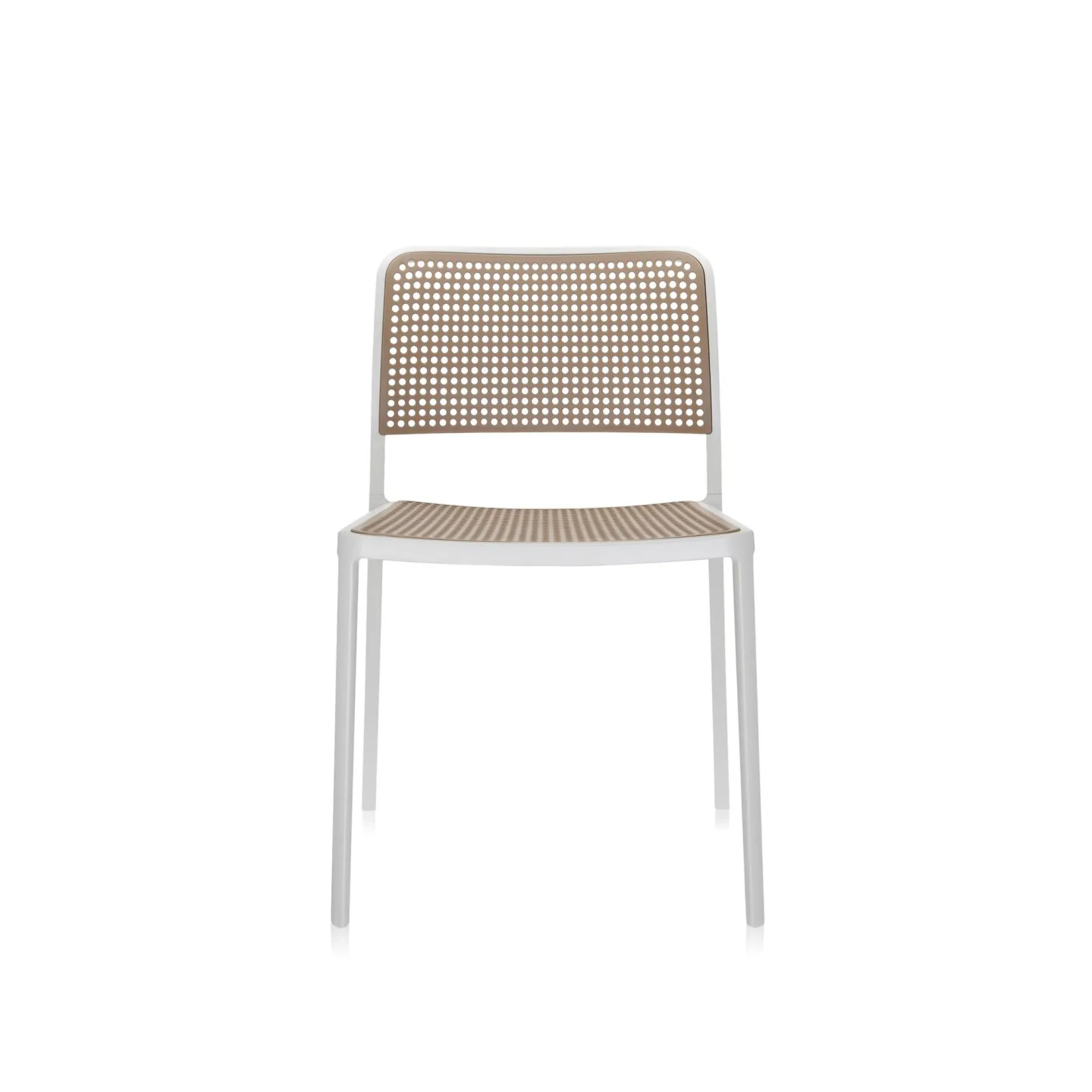 Kartell - Audrey Chair 5875, White/Sand - Matstolar - Piero Lissoni - Vit - Metall/Syntetiskt
