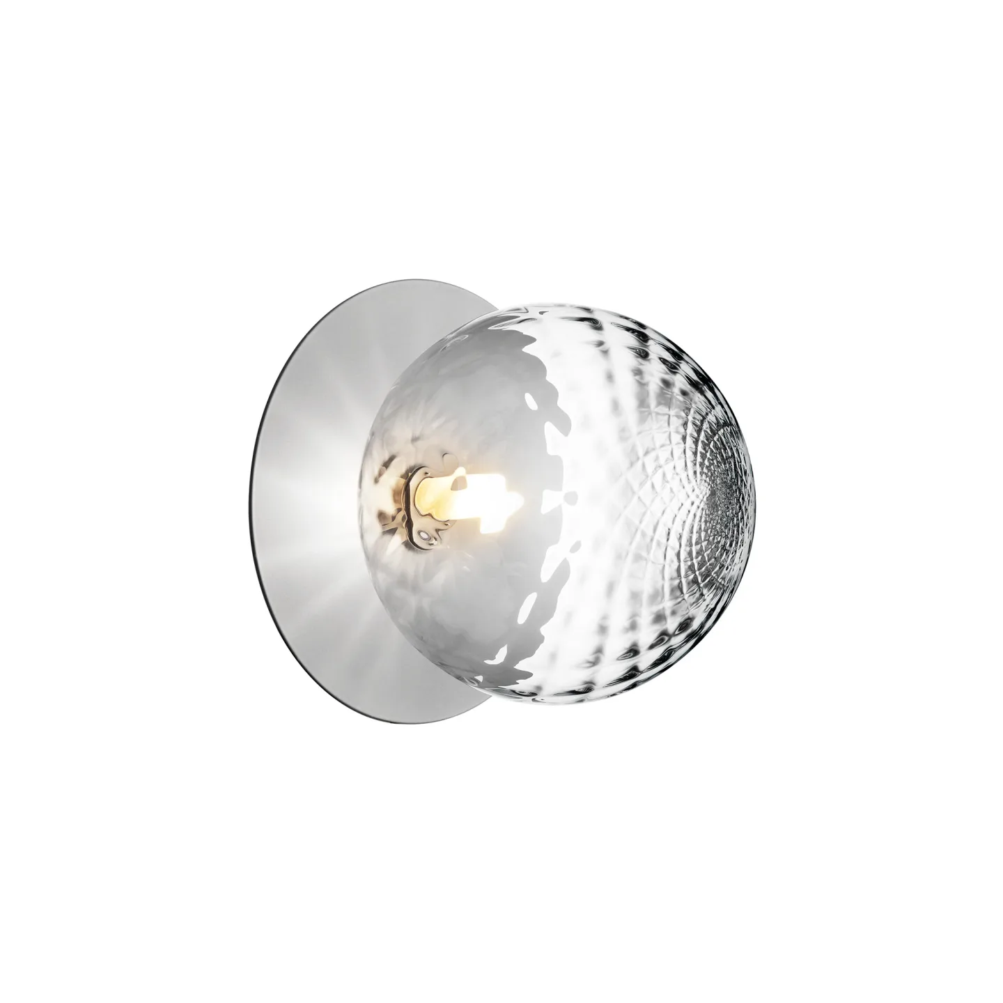 Nuura - Liila 1 wall lamp large silver/optic clear - Vägglampor - Sofie Refer - Silver - Glas/Metall