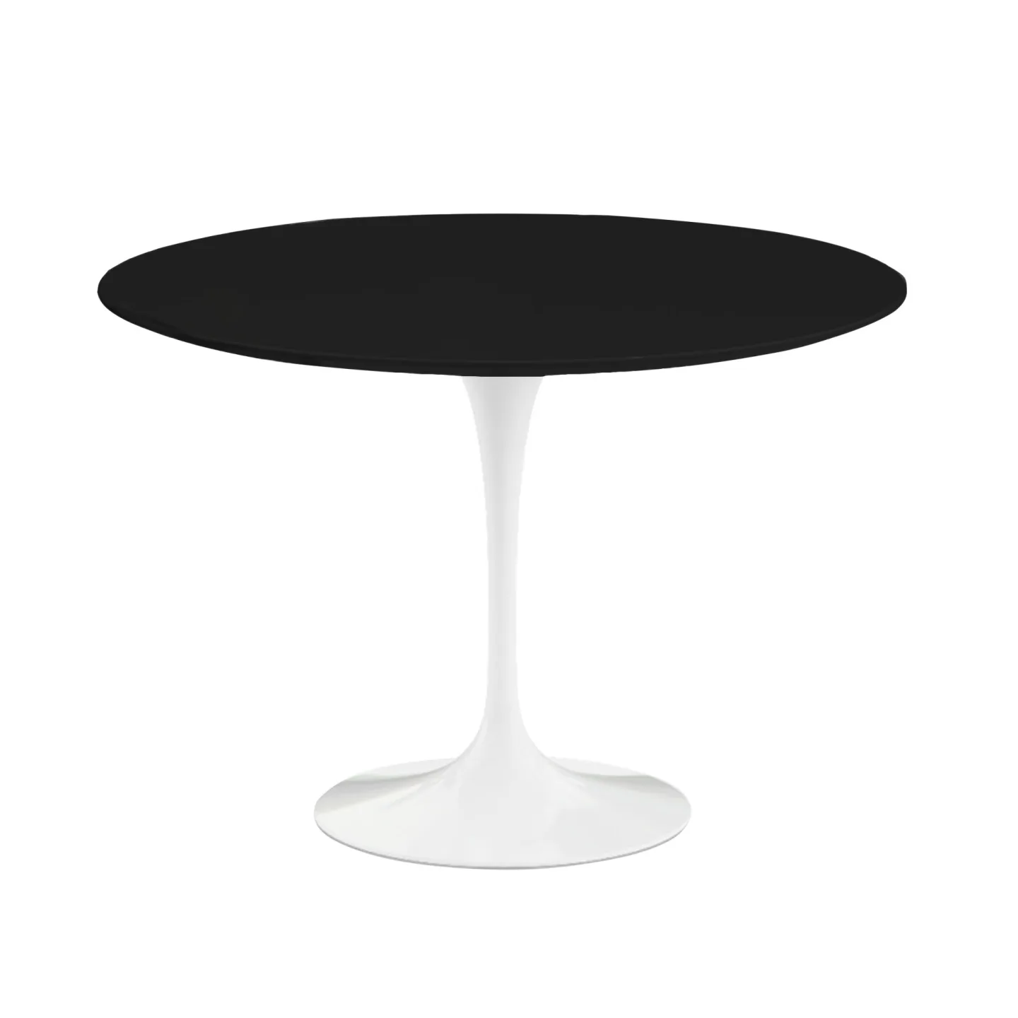 Knoll - Saarinen Round Table - Matbord, Ø 107 cm, Vitt underrede, skiva i Svart laminat - Matbord - Eero Saarinen