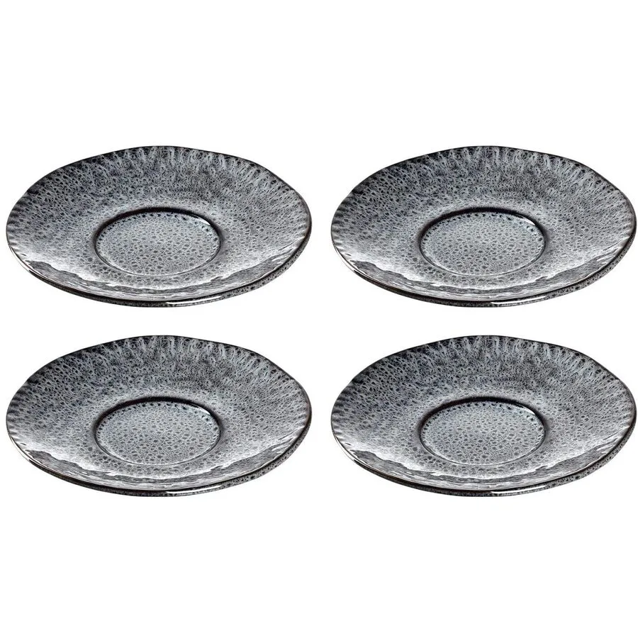 Untertassen-Set Leonardo anthrazit Keramik D 15 cm 4 Stk
