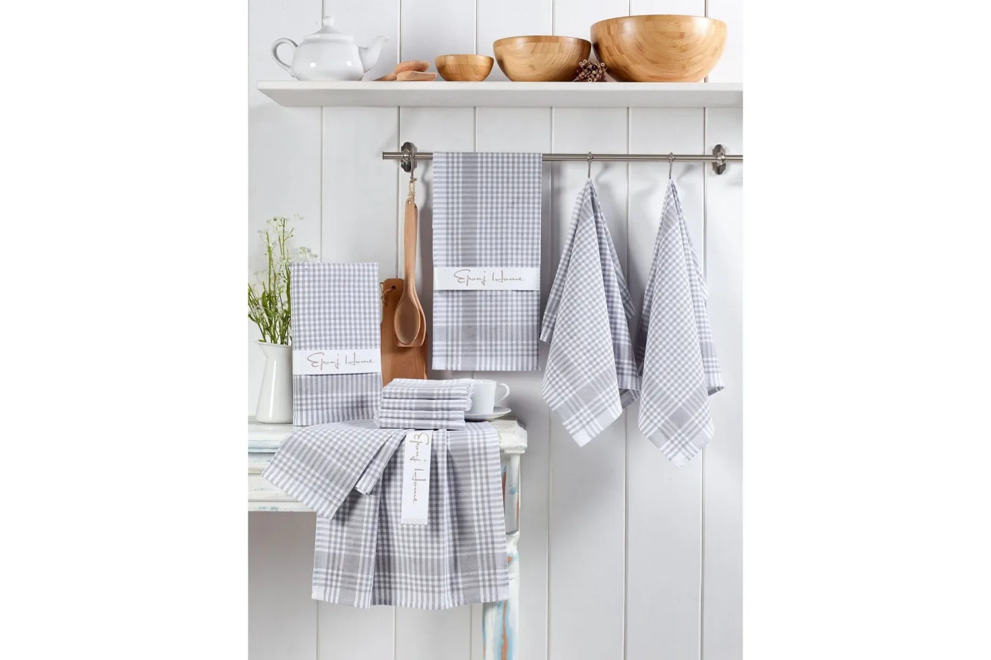 Lympne Tvättlapp 10-pack - Grå/Vit