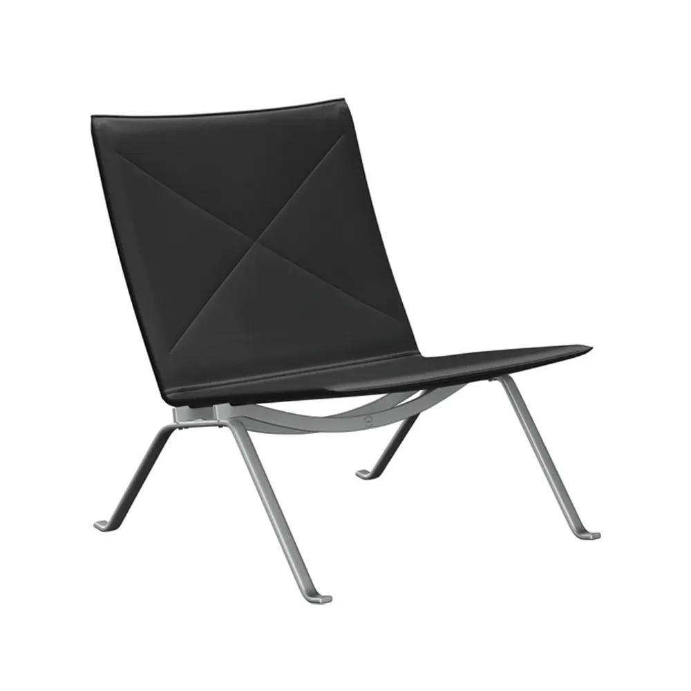 Fritz Hansen PK22 fåtölj Leather aura black