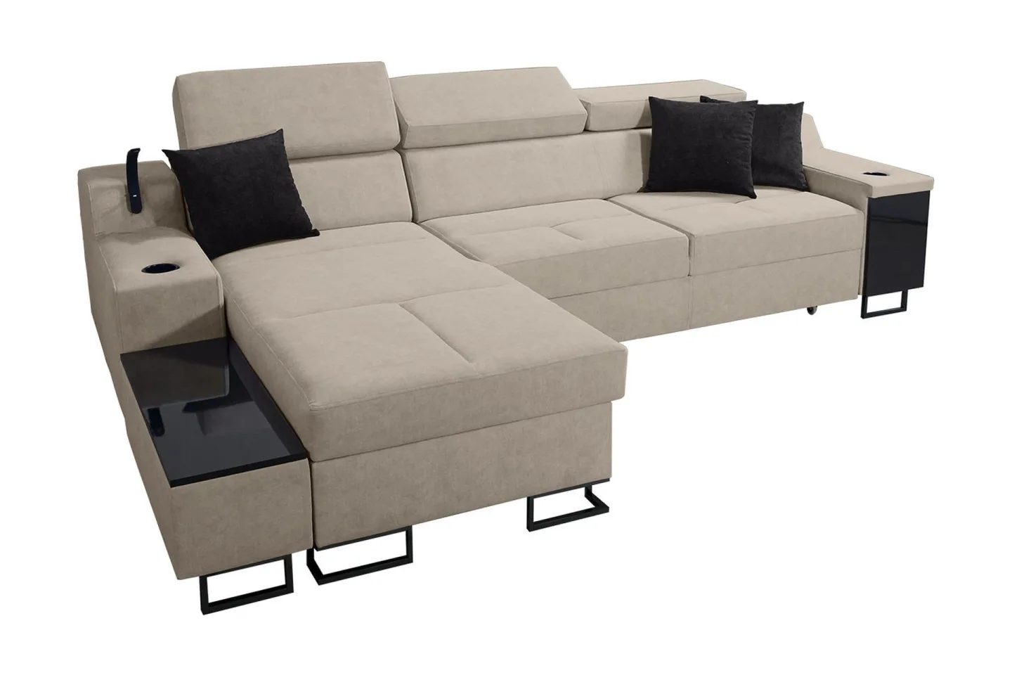 Seginus Bäddsoffa m. Divan Förvaring 3-sits 226x127 - Beige