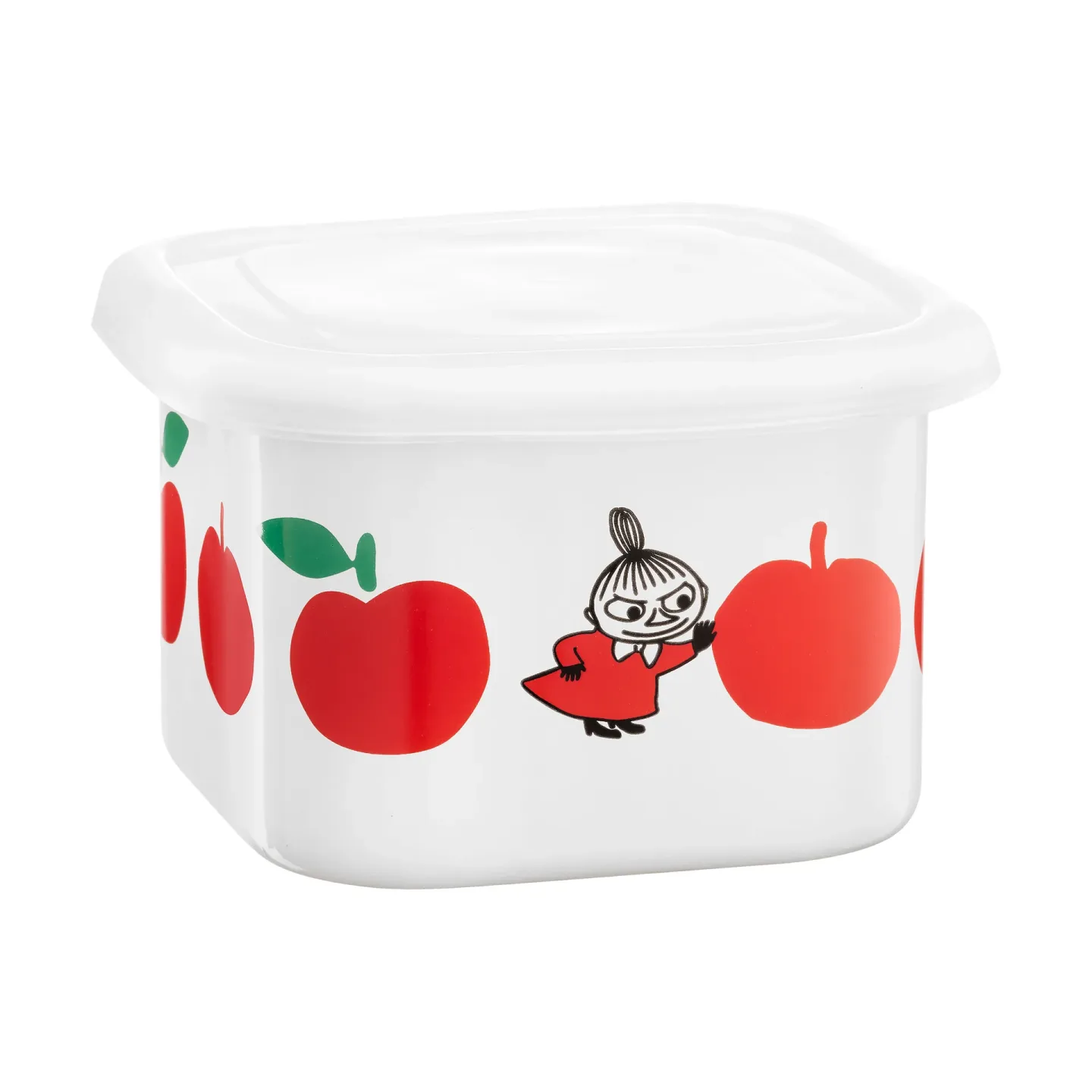 Muurla Mumin Emailldose mit Deckel 0,67 L Joyfull Apples-Grün