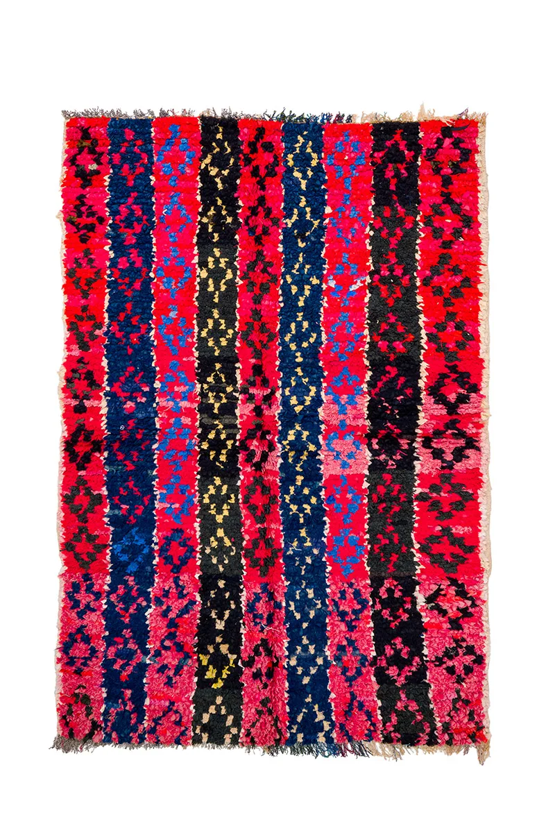 Marokkansk Boucherouite-teppe 135 x 205 cm (Størrelse: 135 x 205 cm)