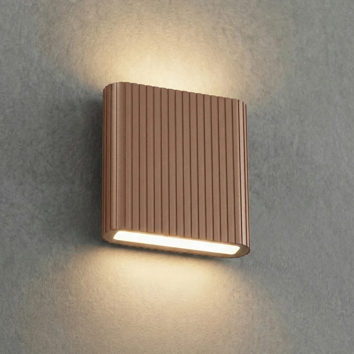 Raija LED-Außenwandlampe, dunkelbraun, 19 cm, CCT - Lucande - Modern - Aluminium - Eckig