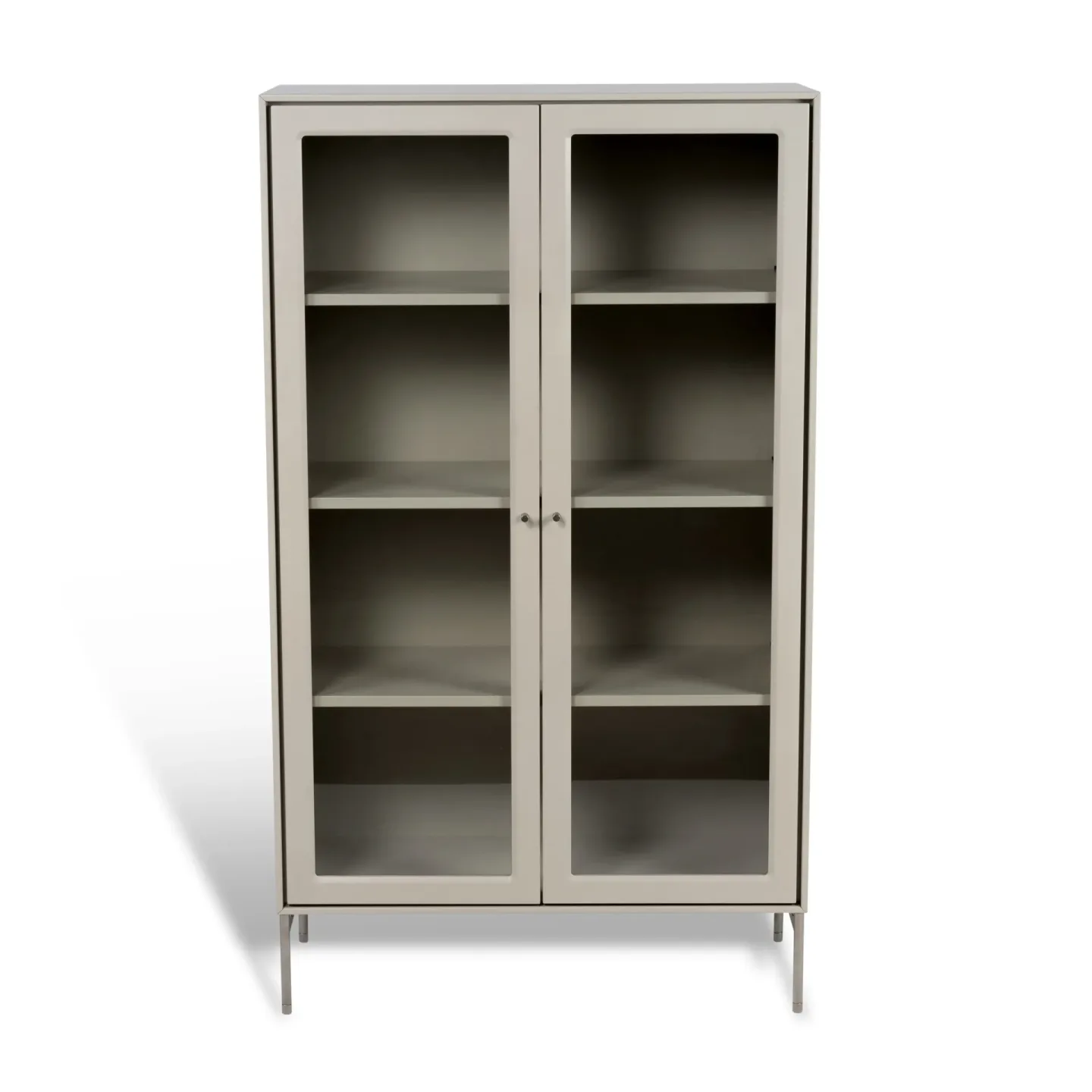 Mavis Volt vitrinskåp 130 cm beige Detaljer i rostfritt stål