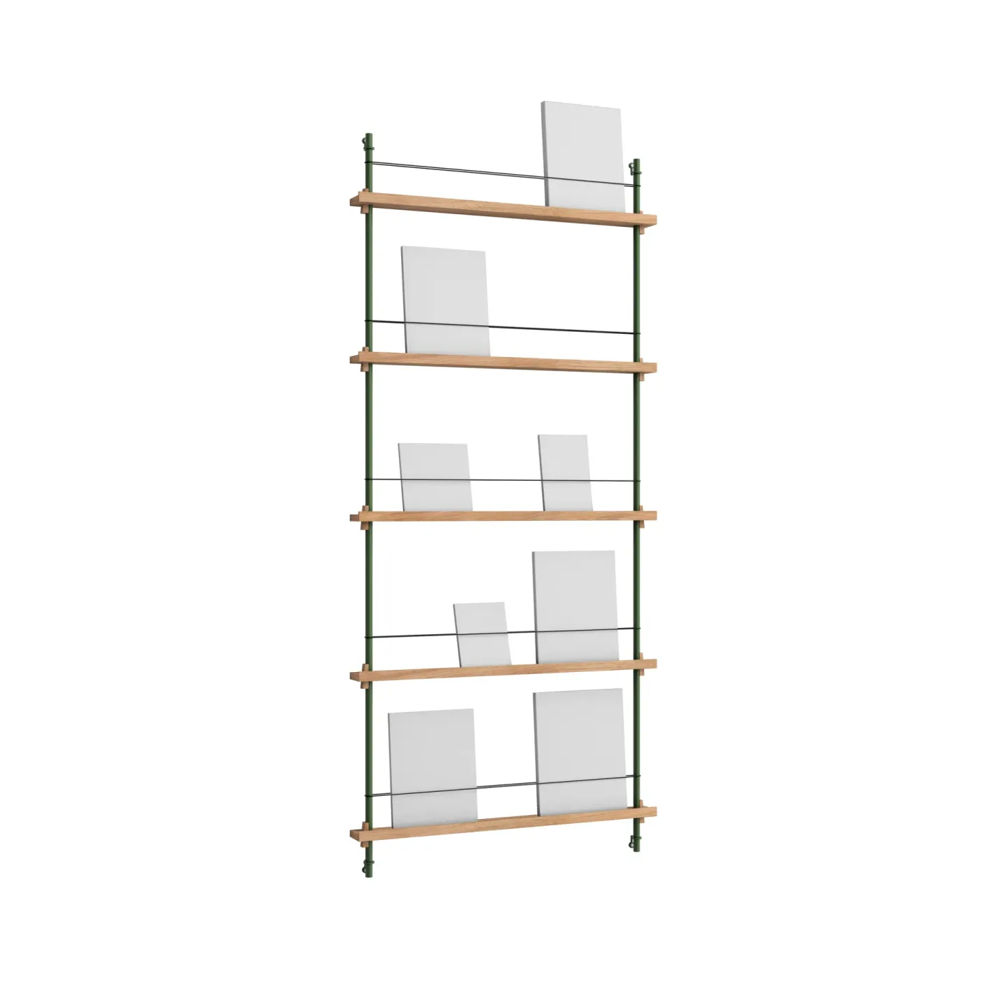 MOEBE Magazine Shelving tidningsställ Ek-pine green, 85x180x7 cm, MS.180.1