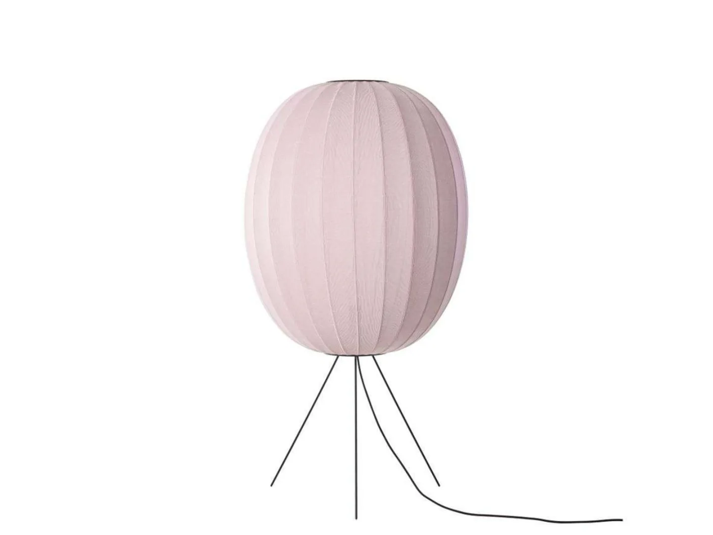Knit-Wit 65 High Oval golvlampa, 130 cm, rosa – Made By Hand - Vardagsrum - Aluminium