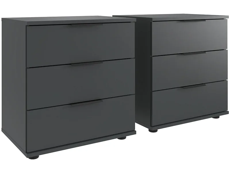 2 Nachttische-Set MIDNIGHT 6 Schubladen 103x38x58cm grafit dekor