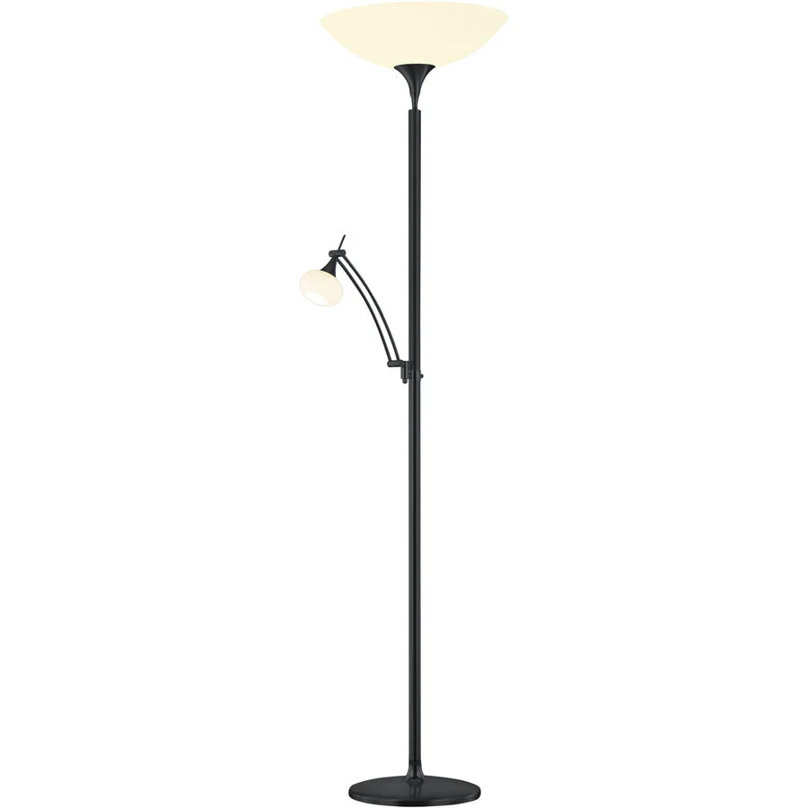 Designer-Steh/Leselampe Bankamp Opera schwarz dimmbar H 180 cm - LED - Lichtfarbe: Extra warmweiss - Material: Messing/Eisen/Glas -