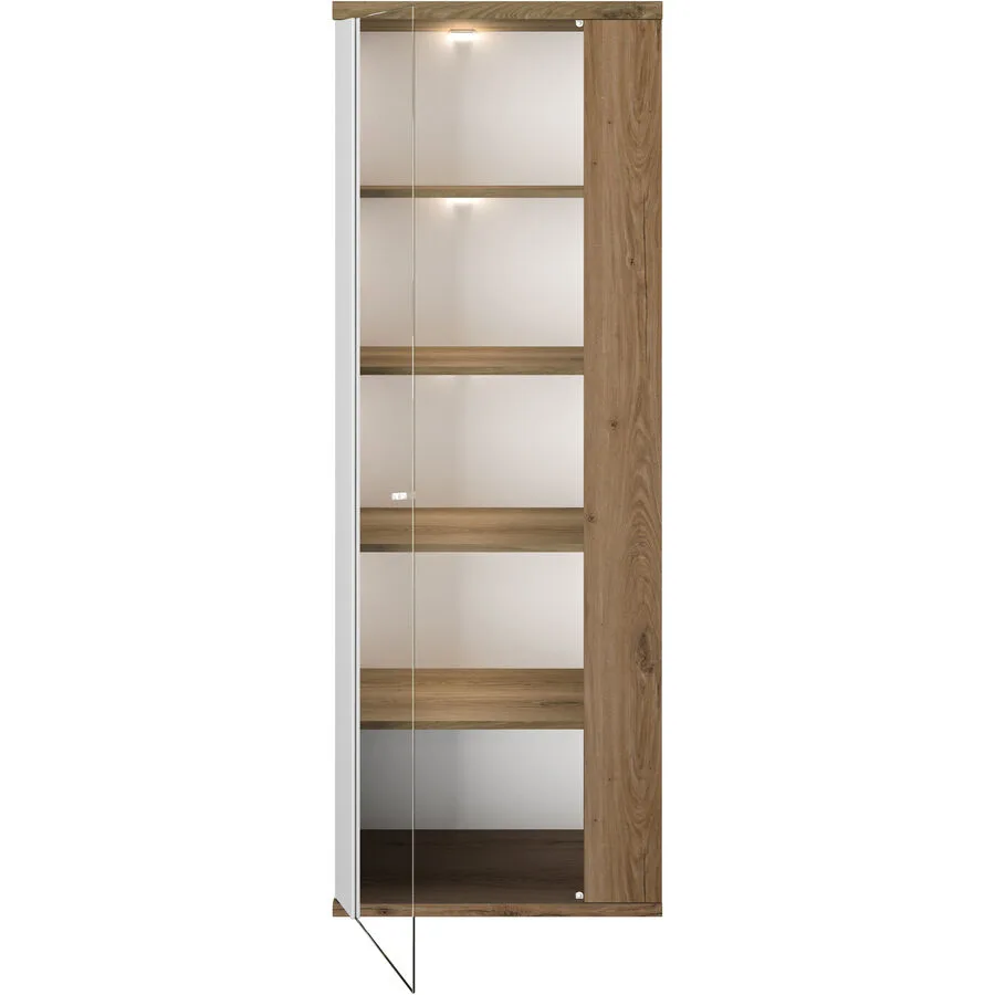 Vitrine Otello eiche/weiss Holzwerkstoff B 45 H 178 cm