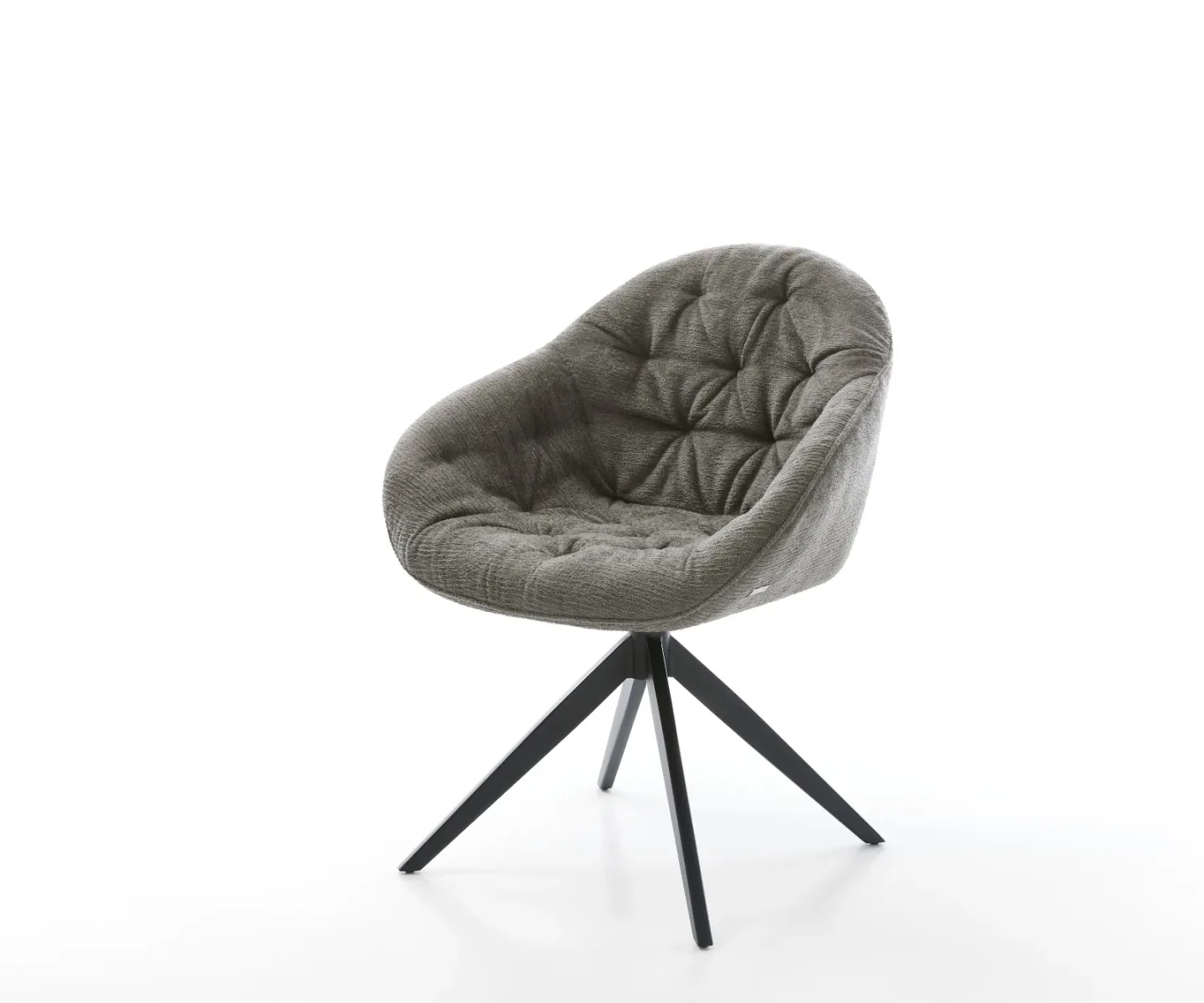 Drehstuhl Gaio-Flex Bouclé Soft Schlamm Kreuzgestell breit Schwarz 360° drehbar Wippfunktion