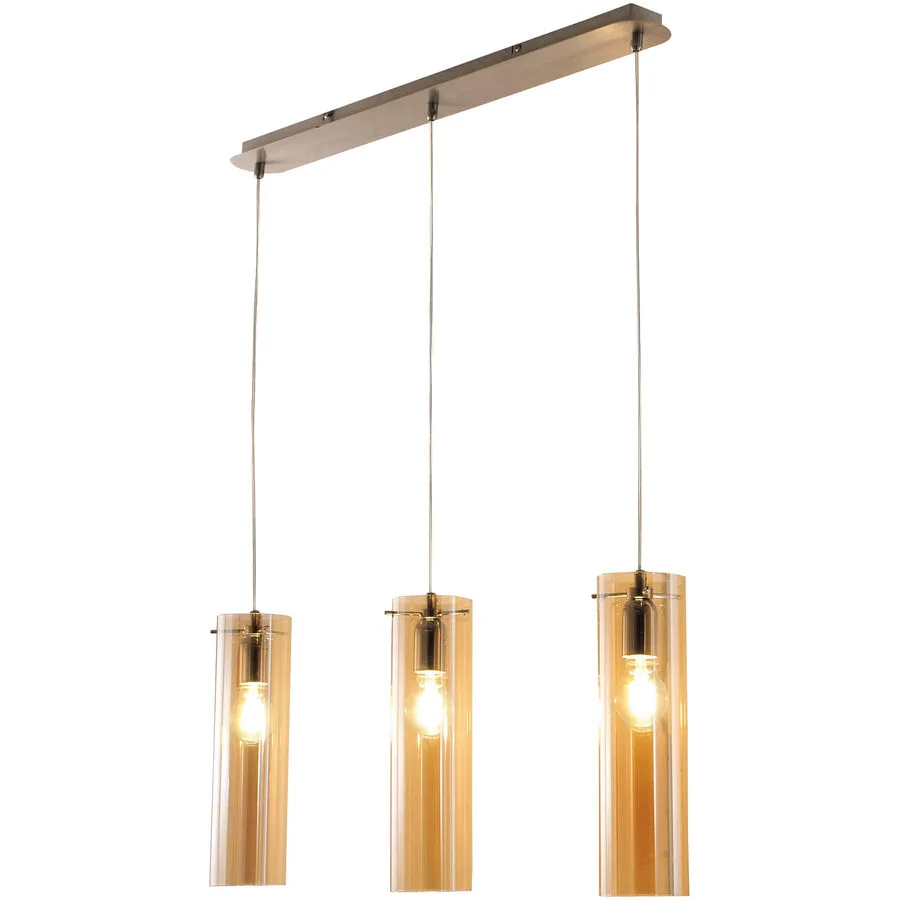 Pendellampe Syra Grau Metall 83 cm 200 cm - Farbe: Nickel satiniert