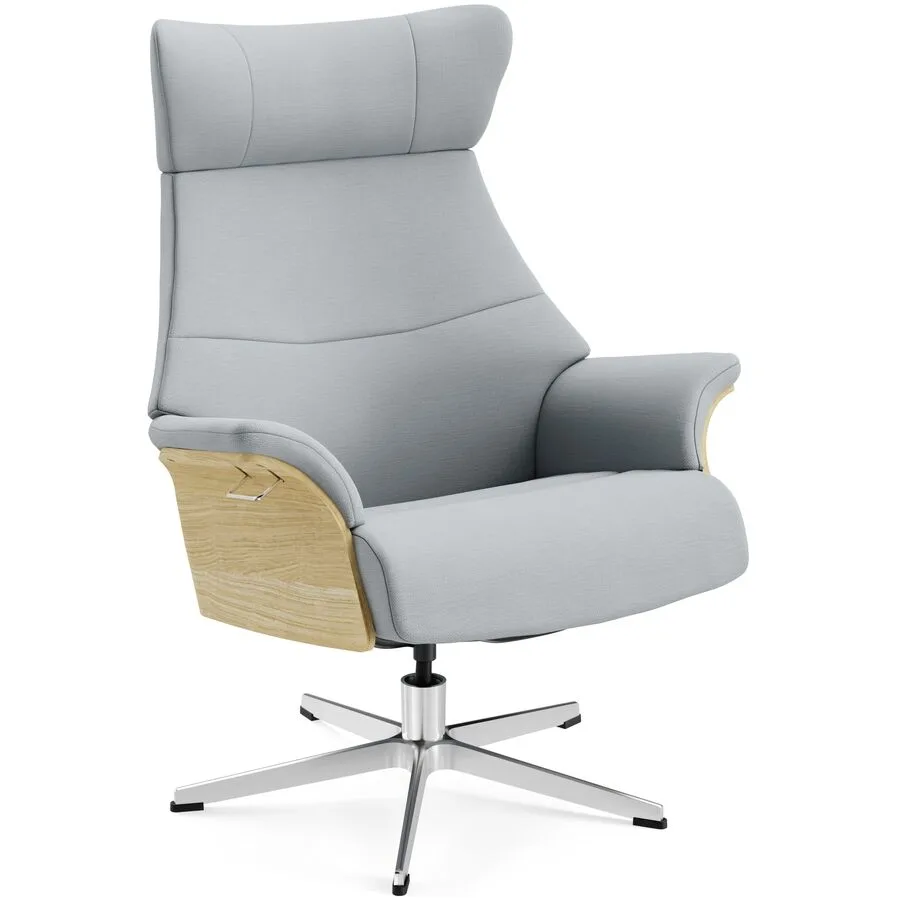Conform Sessel Airness Blau/Beige/Silber Stoff/Holz/Aluminium 81 cm 163 cm - Farbe: 22 baby blue - Material: Stoff, Eiche, Aluminium - Möbel