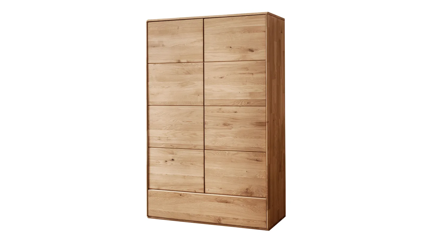 Highboard mit Schublade Wildeiche massiv geölt 100 cm - SKOV