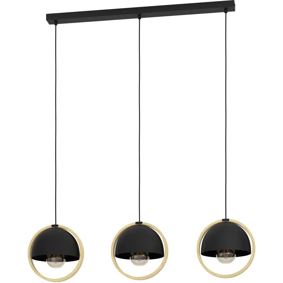 Eglo Pendellampe Callow Braun/Schwarz Stahl/Holz 23 cm 110 cm - Material: Holz/Stahl