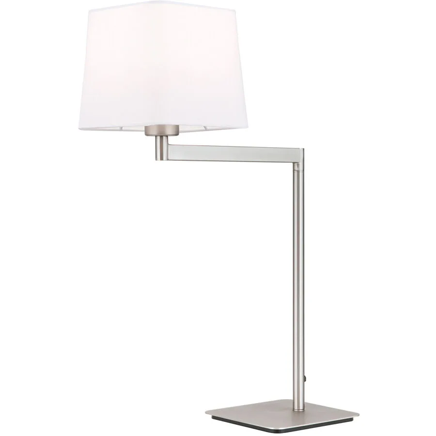 Tischlampe Carlton Grau Stahl 37.5 cm - Farbe: Nickel satiniert