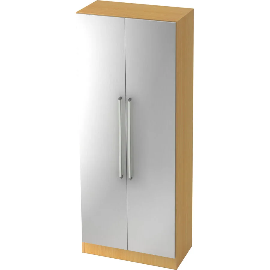 Garderobenschrank Office silber Holzwerkstoff B 80 T 42 cm H 200.4 cm