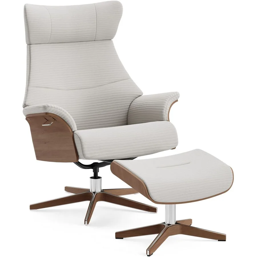 Conform Sessel Airness Weiss, Natur, Silber Stoff, Walnuss, Aluminium B 182 T 163 H 101 cm - Möbel Konfigurator: Traummöbel individuell