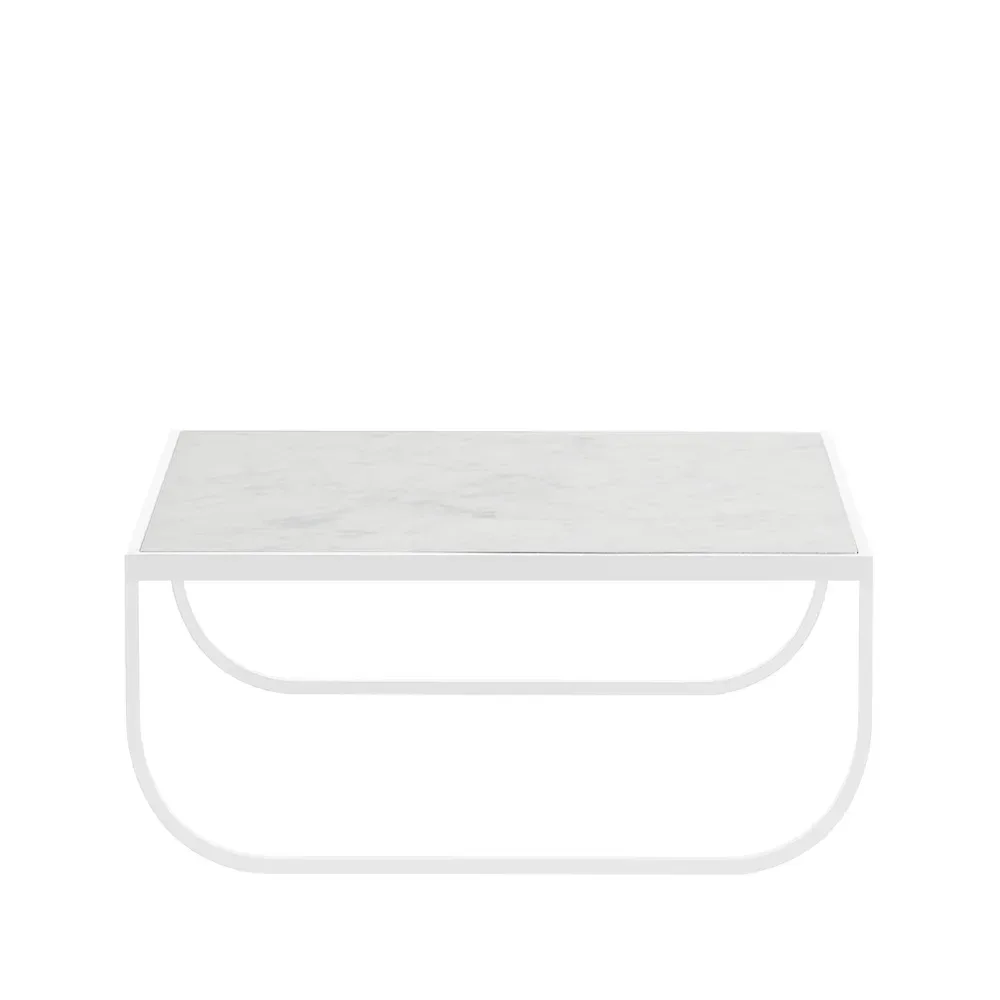 Asplund Tati High soffbord marmor vit, vitt stativ