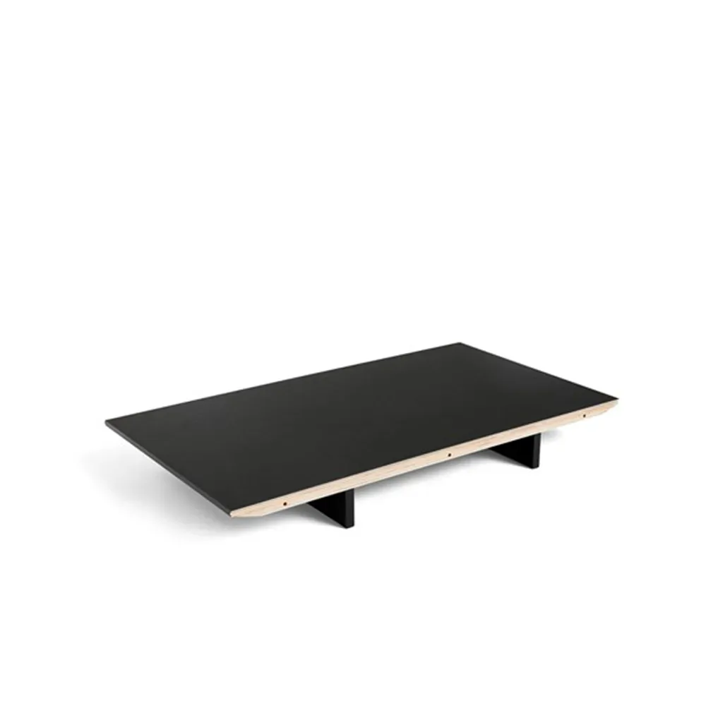 HAY CPH30 Extendable Einlegeplatte Black linoleum-80 cm-Eiche Rahmen schwarz