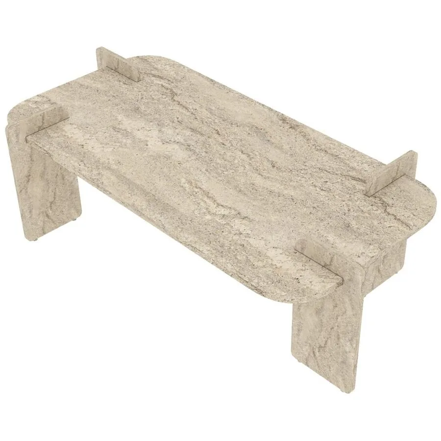 Salontisch Georis Travertin 100% Melaminbeschichtete Kiefer B 120 T 60 cm