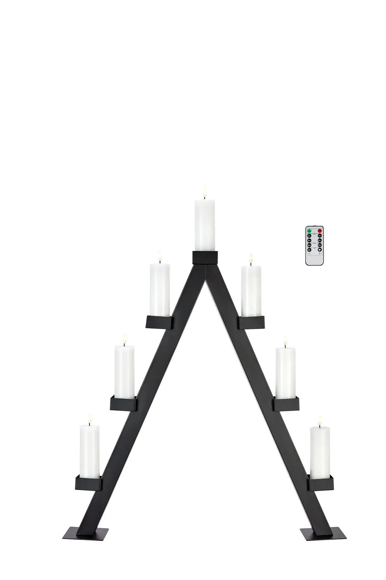 Arbor Adventskerzenhalter Schwarz Batteriebetrieben