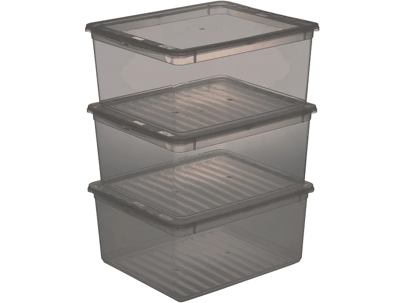 Set Aufbewahrungsboxen BEA grau 39x33.5x18cm