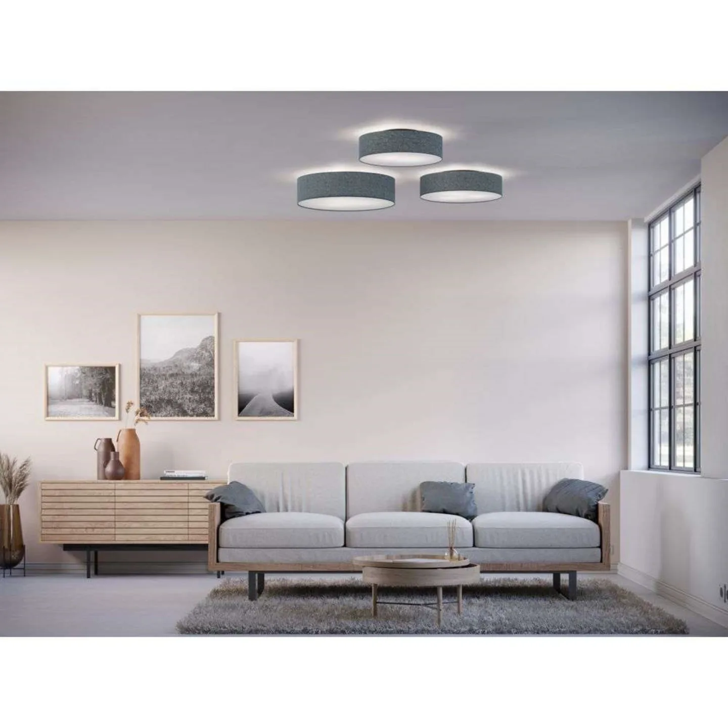 Soft Loftlampe Ø44 Blue Wool - Belid - Stue - Stof / tekstil