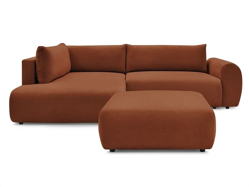 Ecksofa mit Hocker BOBOCHIC LUCIEN Stoff orange
