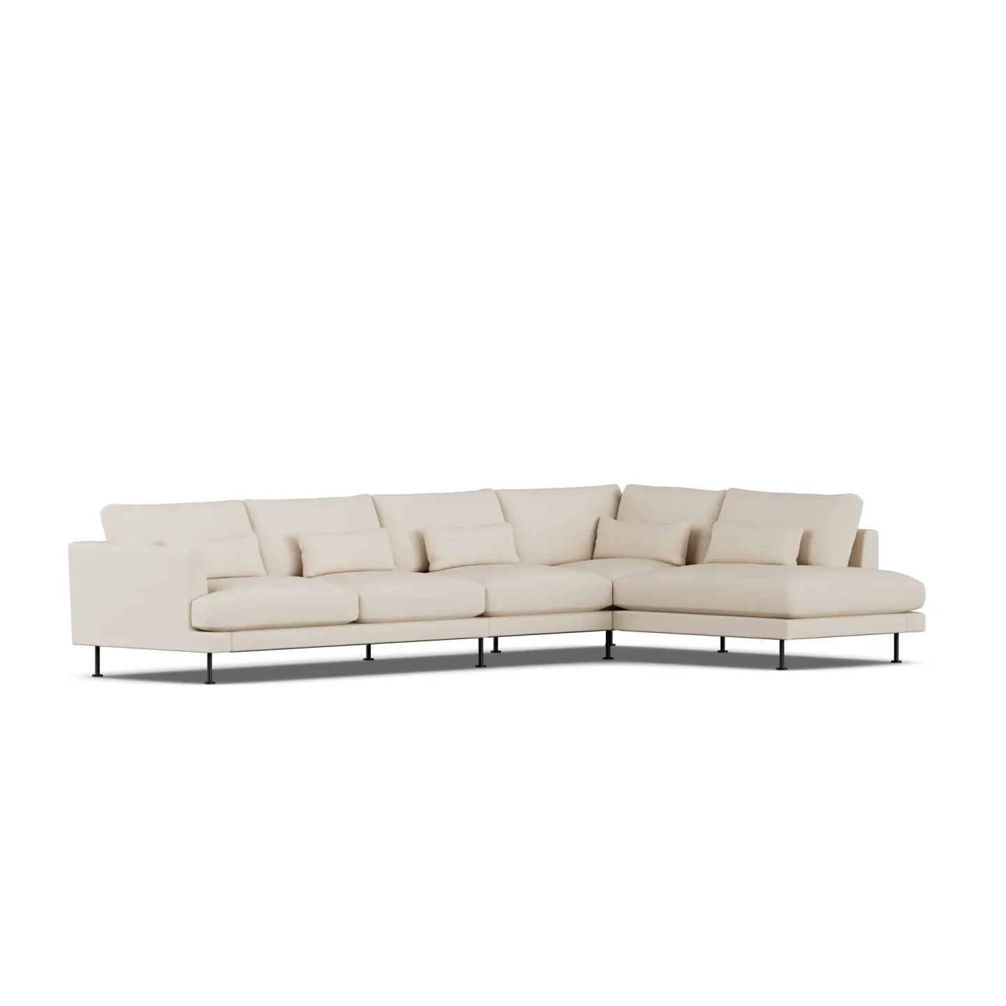 1898 Bredhult Sofa Same Beige 6670-Schwarzer Stahl, 4-sitzig B1