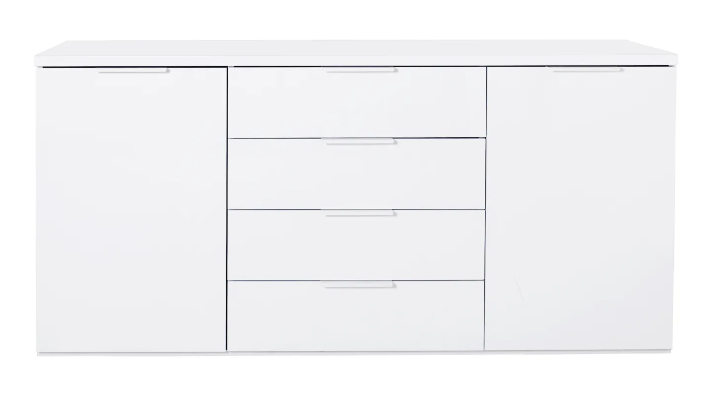 Sideboard weiß hochglanz 171 x 83 cm 4 Schubladen - MUNDI