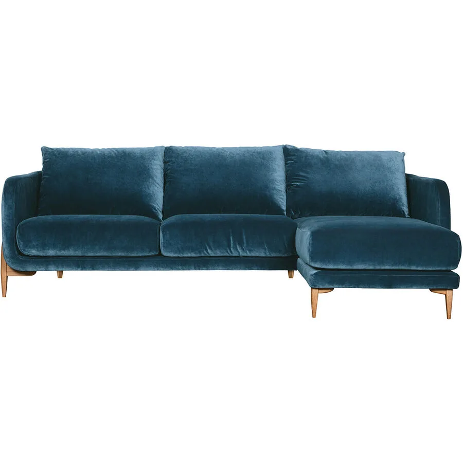 Ecksofa Leya Rechts Stoff navy blau B 250 T 152 cm