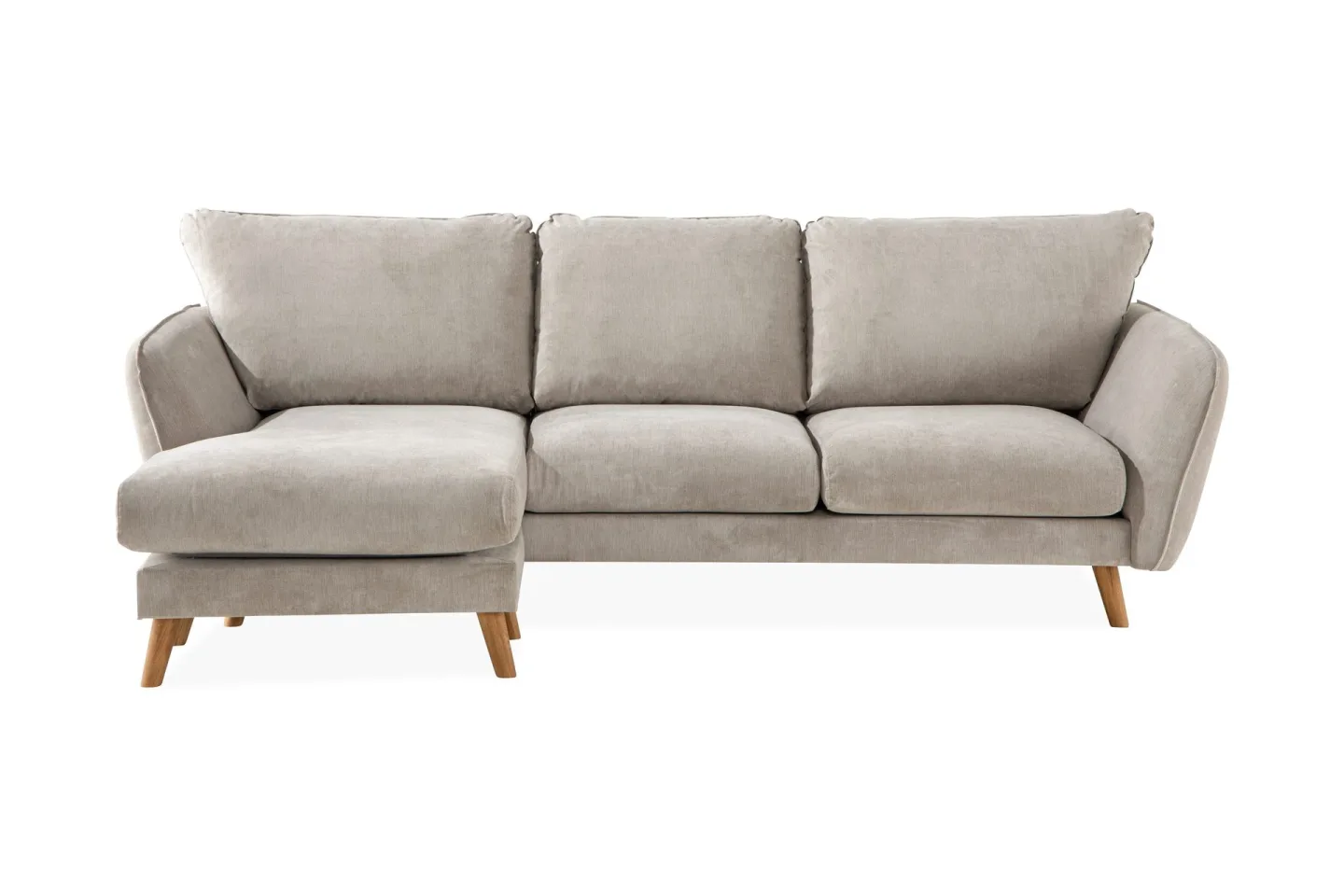 Trend Lyx 3-sits Vänstervänd L-formad Divansoffa i Tyg - Beige