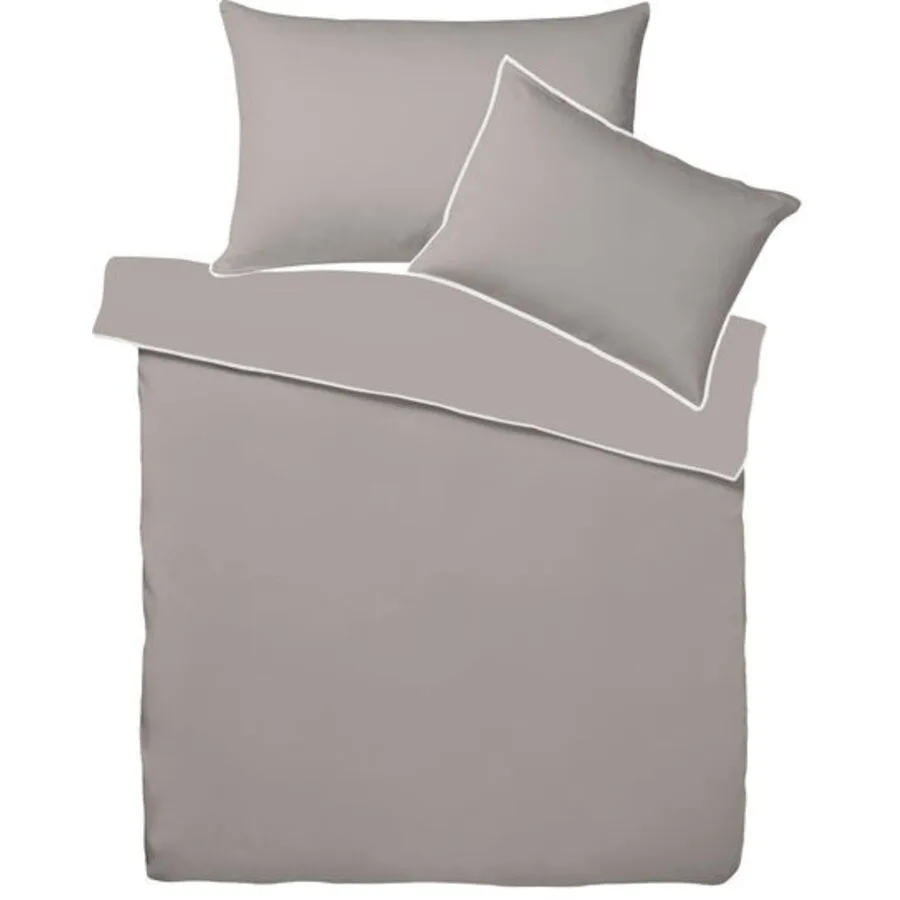 Living Home Bettwäschegarnitur Single Uni basalt Baumwolle 160 x 210 65 x 100 cm