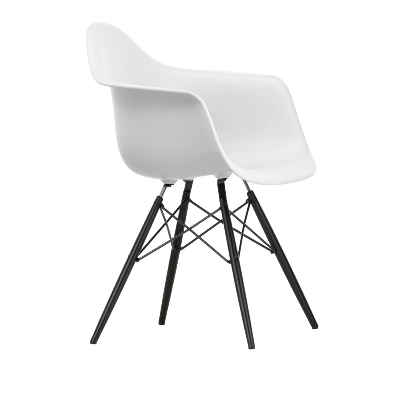 Vitra - Eames RE Plastic Armchair DAW 85 Cotton White, Golden Maple - Matstolar - Charles & Ray Eames - Vit - Metall/Plast
