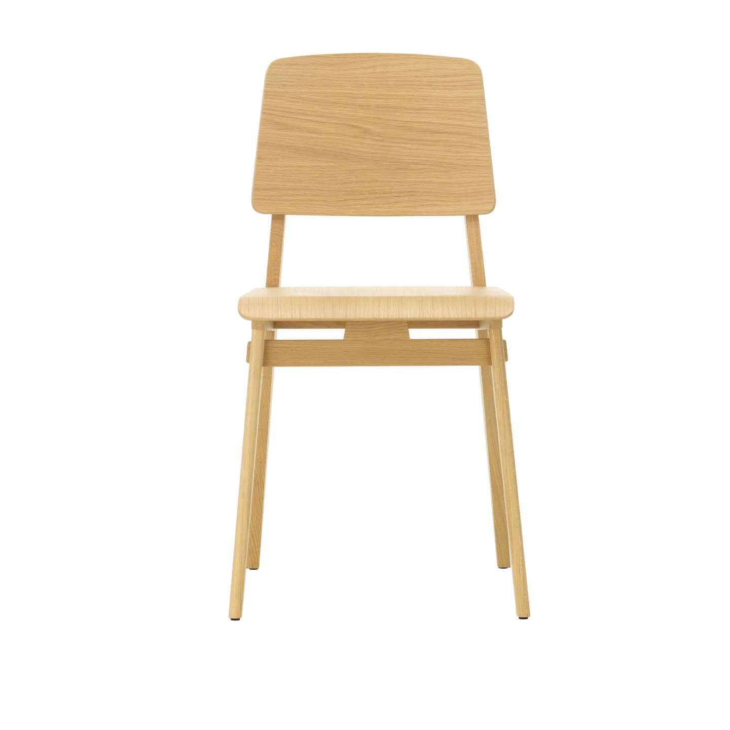 Vitra - Chaise Tout Bois Natural Oak, Felt Glides For Hard Floor - Matstolar - Jean Prouvé - Träfärgad - Trä