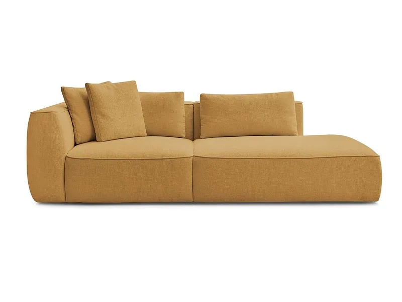 3er Sofa BOBOCHIC LEOPOLD Stoff mit Textur gelb