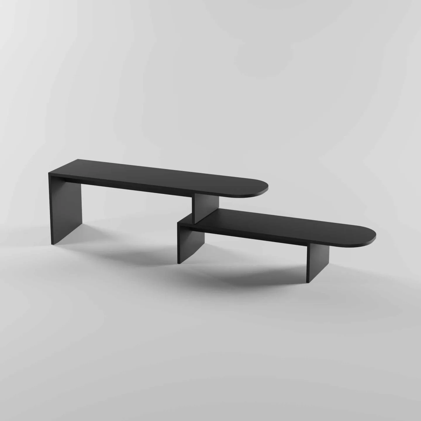 Deliones Tv-bänk 130 cm - Svart
