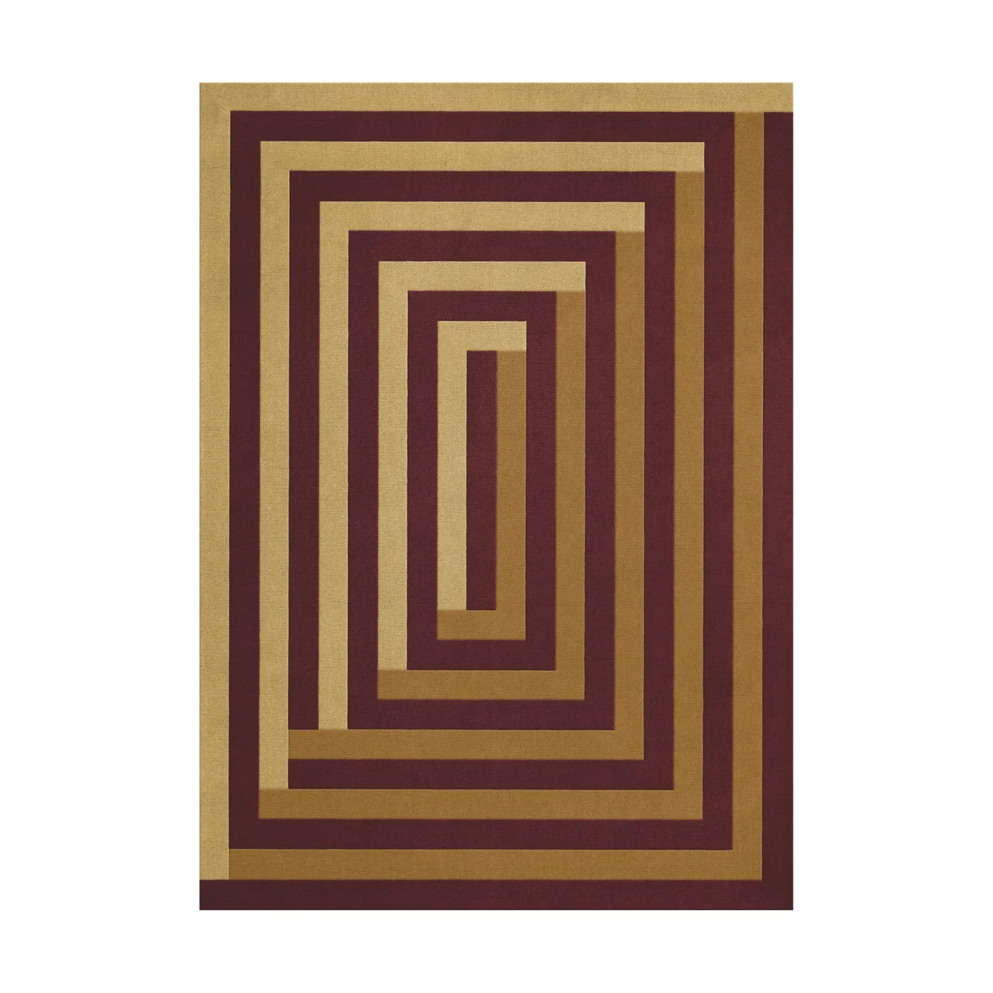 Layered Teklan Labyrinth ullmatta Mulberry sand, 180x270 cm