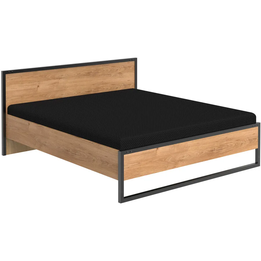 Bett Demian Eiche Holzwerkstoff 160 x 200 cm