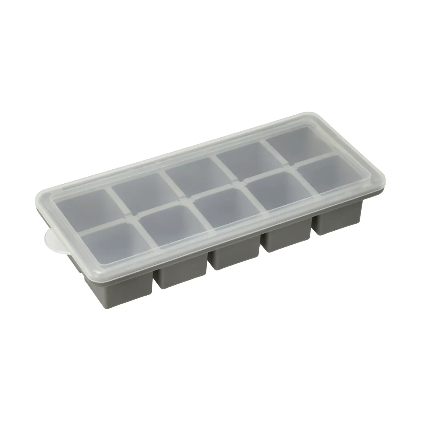 Funktion Funktion Eiswürfelbehälter mit Deckel Grau, Silikon, 21,9x9,9 cm