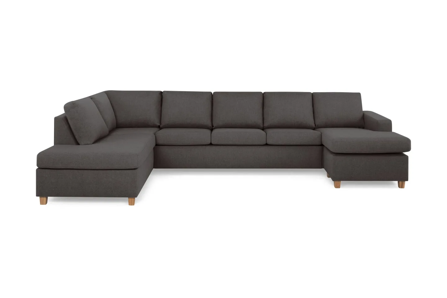Crazy 5-sits Vänstervänd U-formad X-Large Soffa med Divan och Schäslong i Tyg - Mörkgrå