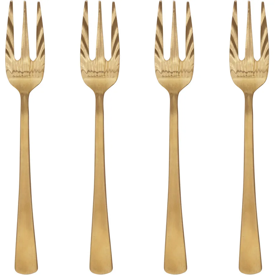 Kuchengabel-Set Urban Gold Edelstahl 16 cm - Kuchengabel-Set