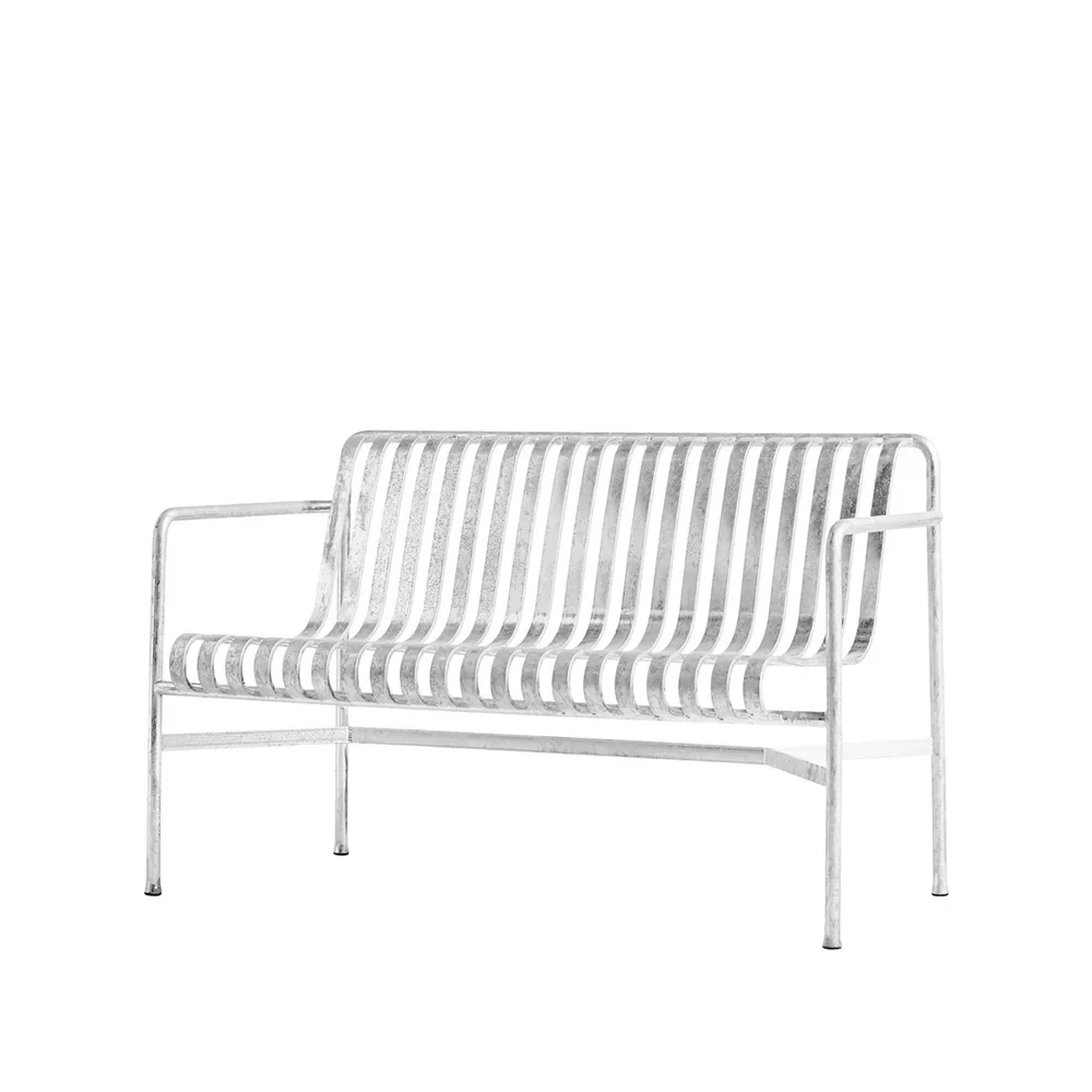 HAY Palissade Dining Bank mit Armlehne Hot galvanized