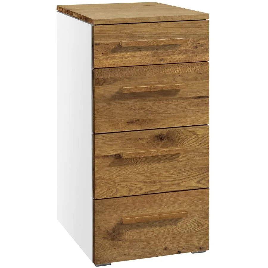 Hasena Kommode Nicanora weiss/wildeiche Holz/MDF B 45 H 86 cm