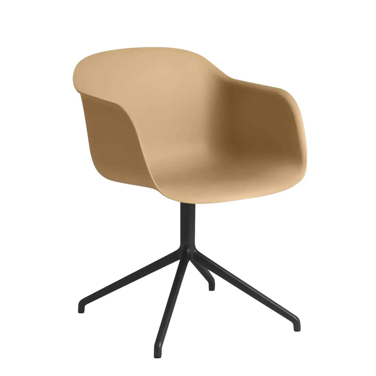 Muuto Fiber armchair swivel base kontorsstol Ochre-Black (plastic)